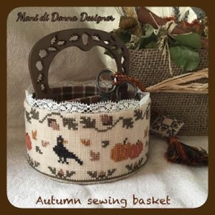 Stickvorlagen Mani Di Donna Autumn Sewing Basket mit Holzgriff
