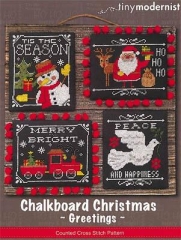 Stickvorlage Tiny Modernist Inc - Chalkboard Christmas Greetings