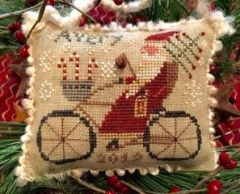 Stickvorlage Homespun Elegance Ltd - Averys Cycling Santa