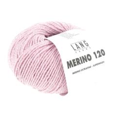 LANG YARNS Merino 120 - flamingo - weiss mouline (0151)