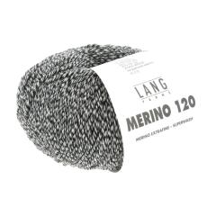 LANG YARNS Merino 120 - schwarz - weiss mouline (0154)