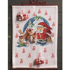 Permin Stickpackung - Adventskalender Weihnachtsmann 32x44 cm
