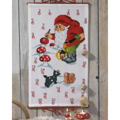 Permin of Copenhagen Stickpackung - Adventskalender Weihnachtsmann