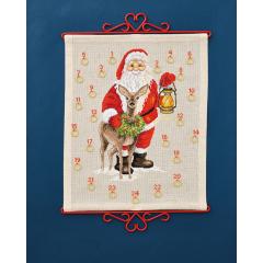 Permin Stickpackung - Adventskalender Weihnachtsmann & Reh 35x43 cm