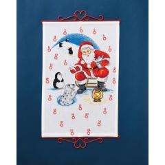 Permin Stickpackung - Adventskalender Weihnachtsmann mit Pinguin