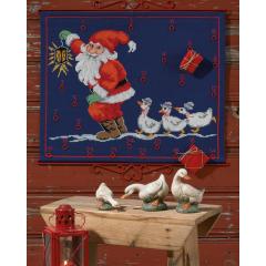 Permin of Copenhagen Stickpackung - Adventskalender Weihnachtsmann
