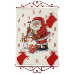 Permin Stickpackung - Adventskalender Weihnachtsmann 32x45 cm