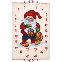 Permin Stickpackung - Adventskalender Weihnachtsmann 75x112 cm