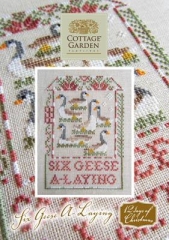 Stickvorlage Cottage Garden Samplings - 12 Days of Christmas Six Geese A Laying