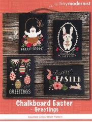 Stickvorlage Tiny Modernist Inc - Chalkboard Easter Greetings