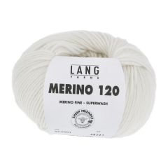 Lang Yarns Merino 120 - Farbe 0001 weiß