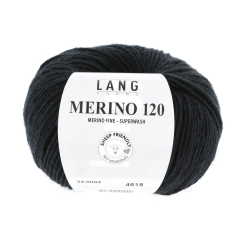 Lang Yarns Merino 120 - Farbe 0004 schwarz
