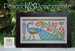 Stickvorlage Cottage Garden Samplings - Peacock & Pomegranate