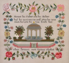 Stickvorlage Queenstown Sampler Designs - Ann Jordan c.1841