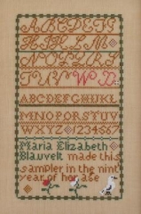 Stickvorlage Queenstown Sampler Designs - Maria E. Blauvelt c.1839