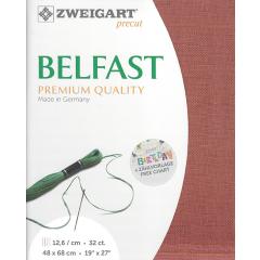 Zweigart Belfast Leinen 32ct - Farbe 4030 terracotta (Precut 48x68 cm)