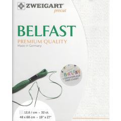 Zweigart Belfast Precut 32ct - 48x68 cm Farbe 1111 weiß-irisee
