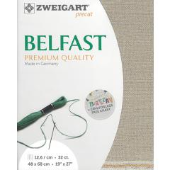 Zweigart Belfast Precut 32ct - 48x68 cm Farbe 17 natur-lurex-silber