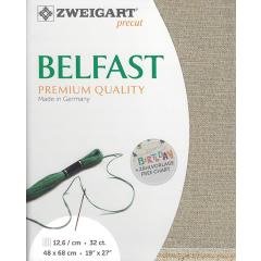 Zweigart Belfast Precut 32ct - 48x68 cm Farbe 18 natur-lurex-gold