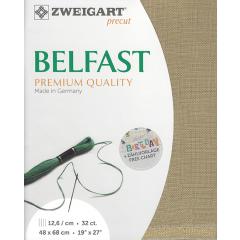 Zweigart Belfast Leinen 32ct - Farbe 323 hellkhaki (Precut 48x68 cm)