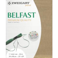 Zweigart Belfast Leinen 32ct - Farbe 326 khaki (Precut 48x68 cm)