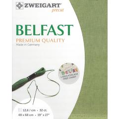 Zweigart Belfast Leinen 32ct - Farbe 6016 moosgrün (Precut 48x68 cm)