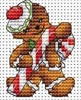 Stickvorlage Les Petites Croix De Lucie - Gingerbread And Candy Cane