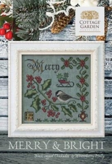 Stickvorlage Cottage Garden Samplings - Songbirds Garden 2 - Merry & Bright