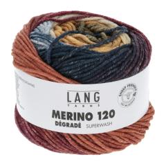 Merino 120 Dégradé Lang Yarns - blau-orange-ziegel (0009)