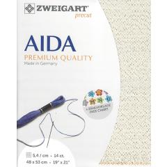 Zweigart Stern-Aida 14ct - Farbe 118 natur-gold-lurex (Precut 48x53 cm)