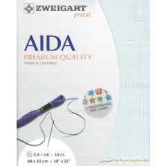 Zweigart Aida Precut 14ct - 48x53 cm Farbe 550 hellblau