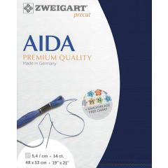 Zweigart Aida Precut 14ct - 48x53 cm Farbe 567 stahlblau