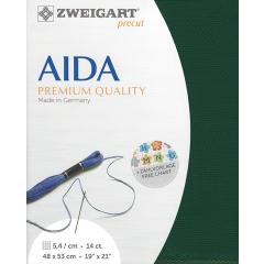 Zweigart Stern-Aida 14ct - Farbe 647 dunkelgrün (Precut 48x53 cm)