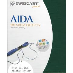 Zweigart Aida Precut 14ct - 48x53 cm Farbe 647 dunkelgrün