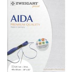 Zweigart Stern-Aida 14ct - FArbe 7011 zartgrau (Precut 48x53 cm)