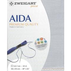 Zweigart Aida Precut 14ct - 48x53 cm Farbe 713 mittelgrau