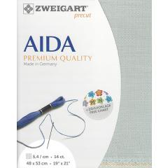 Zweigart Stern-Aida 14ct - Farbe 718 hellgrau (Precut 48x53 cm)