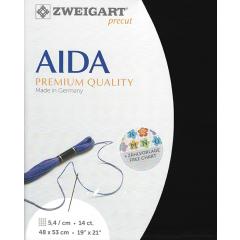 Zweigart Aida Precut 14ct - 48x53 cm Farbe 720 schwarz