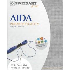 Zweigart Aida Precut 14ct - 48x53 cm Farbe 7729 Vintage grau