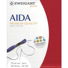 Zweigart Aida Precut 14ct - 48x53 cm Farbe 954 hochrot