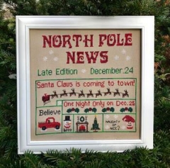 Stickvorlage Pickle Barrel Designs - North Pole News (Ausverkauf)