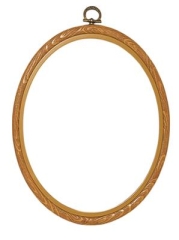Kunststoffrahmen Vervaco - holzfarben oval 10x14 cm