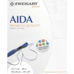 Zweigart Aida Precut 18ct - 48x53 cm Farbe 100 weiß