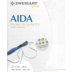 Zweigart Aida Precut 18ct - 48x53 cm Farbe 101 naturweiß