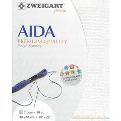 Zweigart Fein-Aida 18ct - Farbe 11 weiß-iriseé (Precut 48x53 cm)