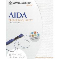 Zweigart Aida Precut 18ct - 48x53 cm Farbe 11 weiß-iriseé