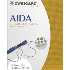 Zweigart Aida Precut 18ct - 48x53 cm Farbe 3008 curry