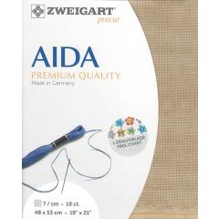 Zweigart Fein-Aida 18ct - Farbe 3009 vintage milchkaffee (Precut 48x53 cm)