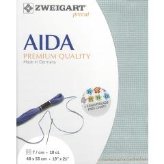 Zweigart Aida Precut 18ct - 48x53 cm Farbe 5018 mittelgrau