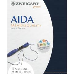 Zweigart Fein-Aida 18ct - Farbe 589 dunkelblau (Precut 48x53 cm)